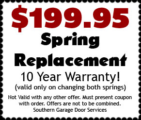 $199.95 Spring Replacement - 10 year warranty
